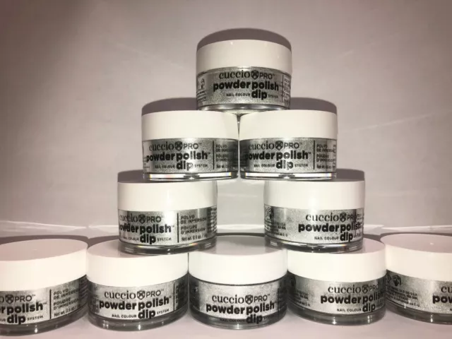 CUCCIO Pro Powder Polish Dip 0.5 fl oz~10 JARS!!~  Silver with Silver Mica
