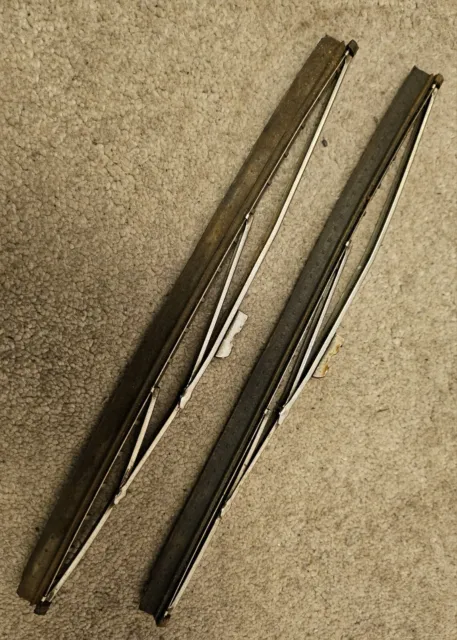 Vintage Pair Of 11" RAINBOW Classic Car Chrome Windscreen Wiper Blades - England