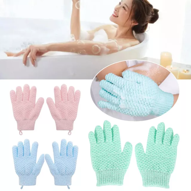 3 Stück Kreative Fünf-Finger-Badehandschuhe Für Zuhause Körpermassage ① 3