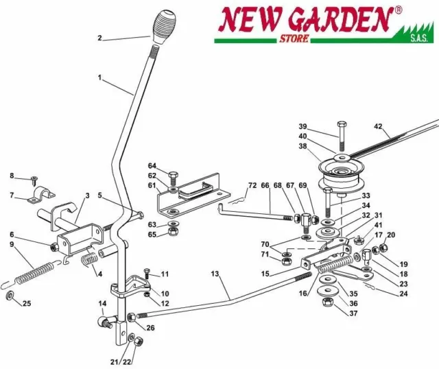 -caracteristica Injerto Hoja Tractor Podadora 72cm XF140 Castelgarden Recambio