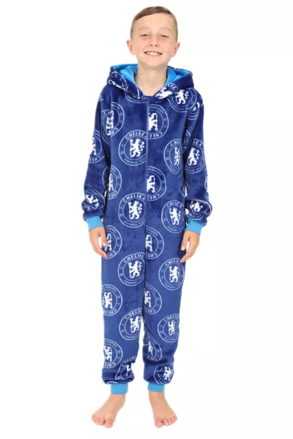 Chelsea Football Club Polaire Garçon Pyjama Enfants Tout en Un