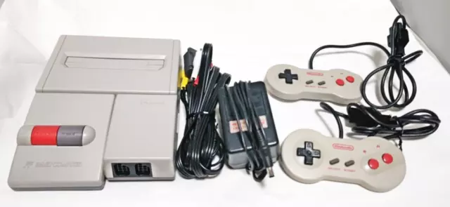 Nintendo New Famicom AV HVC-101 Tested w/ 2 Controllers Cables Japan ver