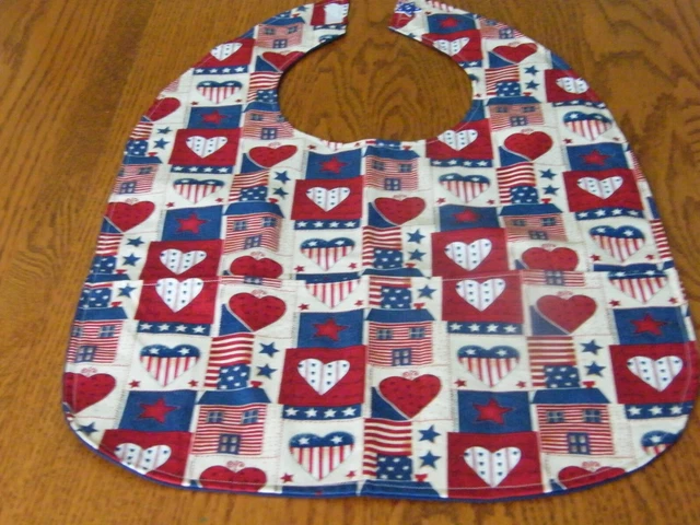 Protector de ropa de babero para adultos con bolsillos hecho a mano para ancianos discapacitados