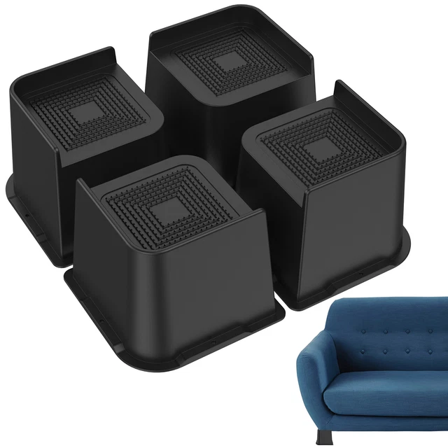 4Pcs Bed Risers Non-Slip Furniture Risers Heavy Duty Sofa Riser Support  TN
