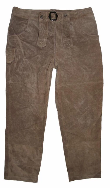 Lungo " WOODPECKER " Trachten- Pantaloni IN Pelle / Uomo- Costume Grigio Tgl 54