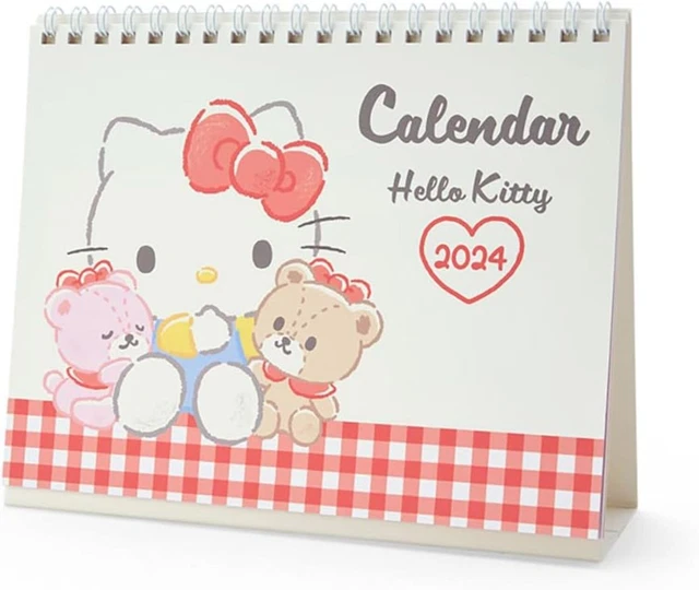 SANRIO CHARACTER HELLO Kitty Ring Calendar Diary 2024 Desktop Type With