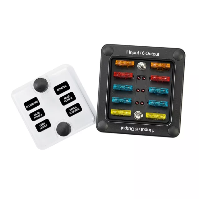 6-Way Blade Fuse Box Block Holder ATO ATC for Car Marine Boat RV Waterproof UE