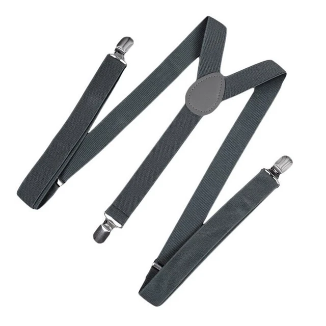 Unisex Clip on Suspender Elastic Y-Shape Back Formal Adjustable Braces, V9E8