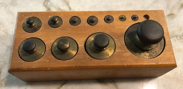 Vtg Balance Scale Weights - Brass