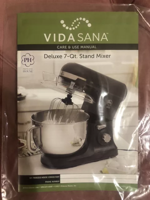 Princess House VIDA SANA Deluxe 7-Qt. Stand Mixer (5596) New!