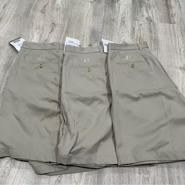 SET OF 3 NEW Russell Athletic Men's Beige/Cement Color Shorts size 32 ...