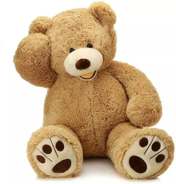 Giant Teddy Bear with Big Footprints Plush Stuffed Animals Light Brown