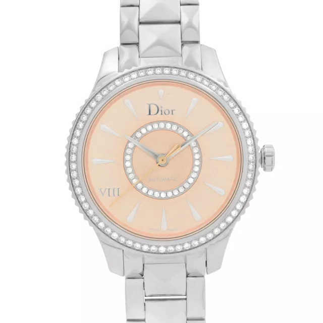Christian Dior VIII Montaigne Steel Diamond Pink Dial Ladies Watch CD152510M002 2