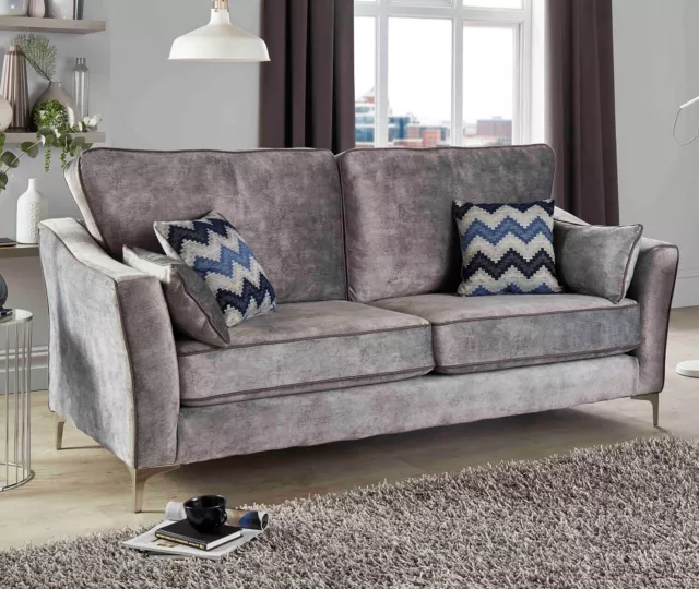 Grey Fabric Material 3 Seater Sofa Fairbury