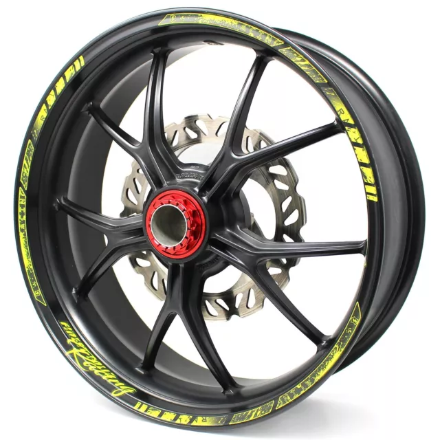 Felgenrandaufkleber GP Racing Neon Gelb Glanz Motorrad Aufkleber Auto MR003