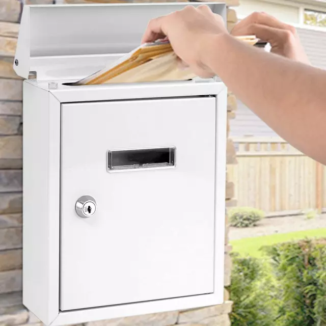 SLMAB01 Weatherproof Wall Mount Mailbox-Outdoor Galvanized Metal Key