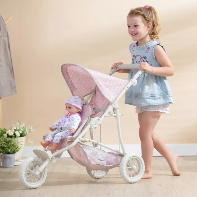 Olivia's Little World Dolls Twin Pram Stroller Pushchair For Baby Dolls