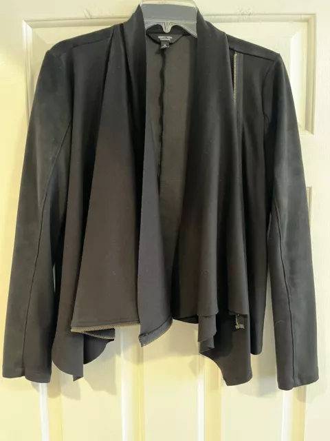Simply Vera Vera Wang black womens jacket size medium with asymmetrical zipper