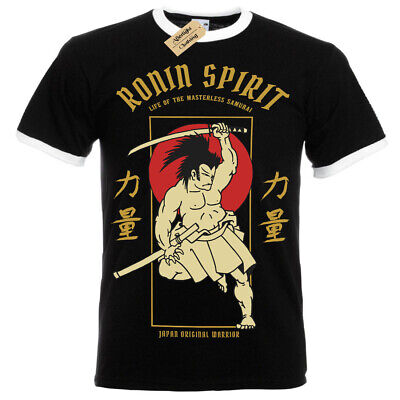 Antico Eroe T-shirt Samurai Ronin Spirito Giapponese SUONERIA DA UOMO