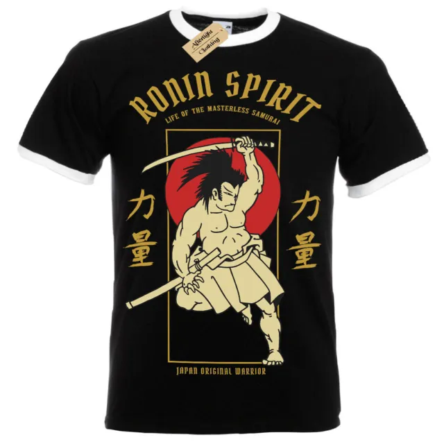 T-shirt antico eroe samurai Ronin Spirit giapponese uomo RInger