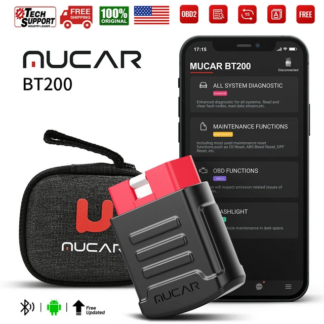 MUCAR BT200 FULL System Bluetooth OBD2 Diagnostic Scanner ABS EPB SAS ...
