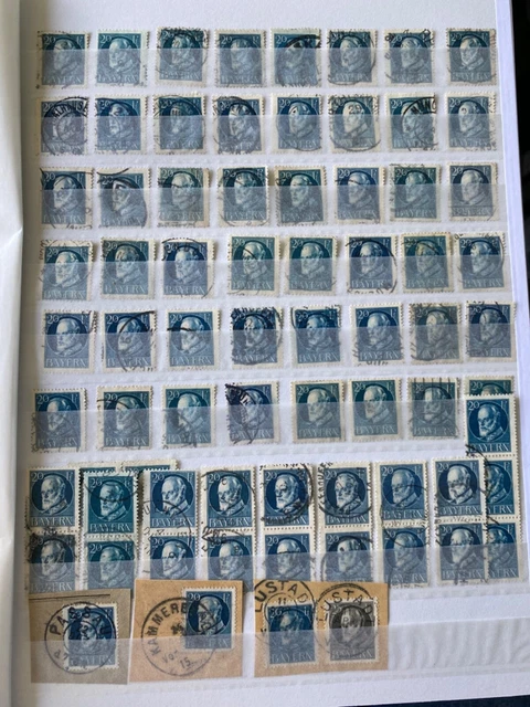 Briefmarken, Bayern, Ludwig III. blaues Einsteckalbum, für Stempelsammler 2.