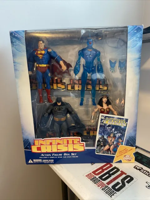 Dc Direct Infinite Crisis 4-Figure Boxed Set Superman Batman Wonder Woman Omac