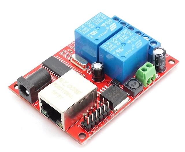 2 Canal Réseau Relais Module Lan Réseau Relay 10A Framboise