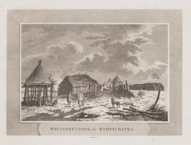 Kamtschatka Kamtchatka Siberia Sibirien Russia Russland engraving Kupferstich