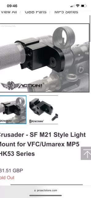 Airsoft MP-5 G3 Scope Sight Mount Base & Crusader SF M21 Style Light Mount