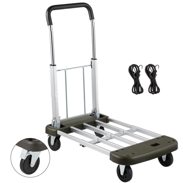FoldingHand Cart 330 lb Capacity Dolly Truck w/ 4 Wheels Luggage Trolley