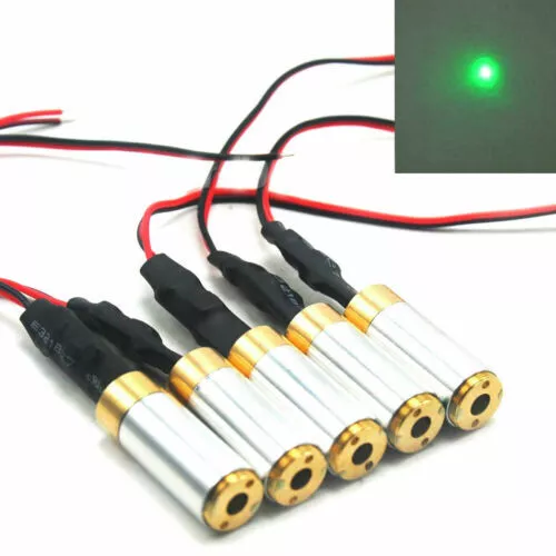 5pcs Industrial/Lab Brass 532nm 10mw Green Light Dot Laser Diode Module 5V