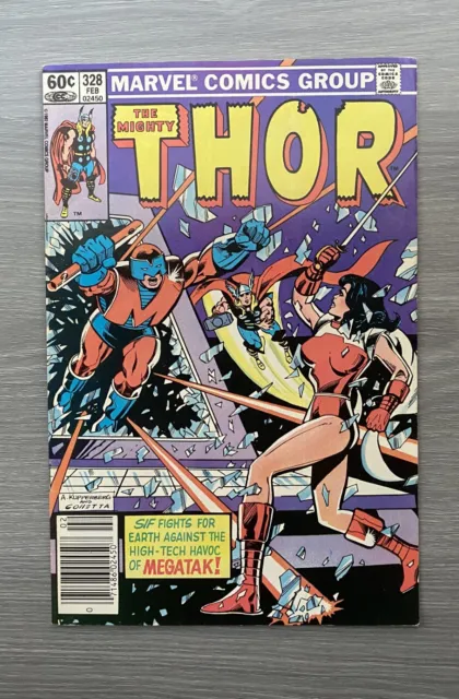 The Mighty Thor 328 NEWSSTAND 1st appearance Megatak Bronze Age 1983