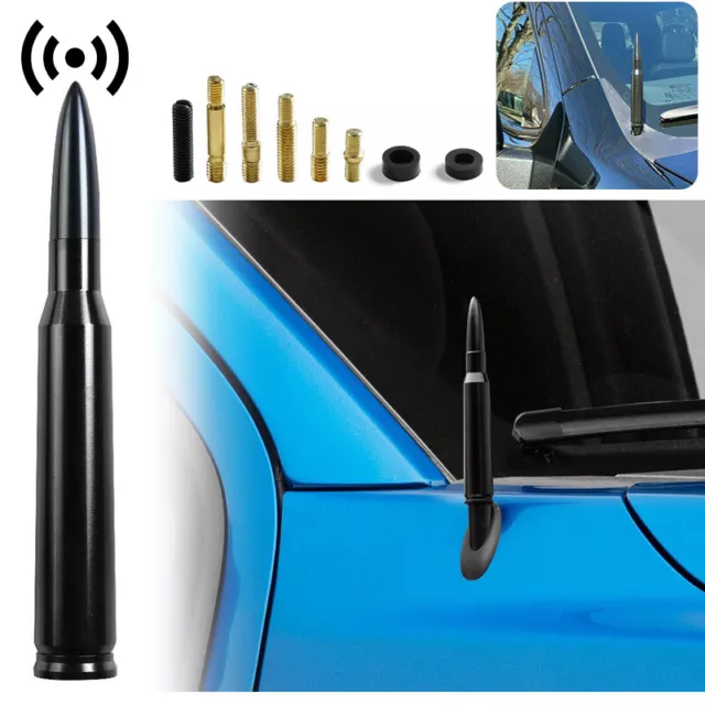 Black BULLET ANTENNA 50 CAL CALIBER for CHEVY GMC TRUCK SUV SILVERADO SIERRA US