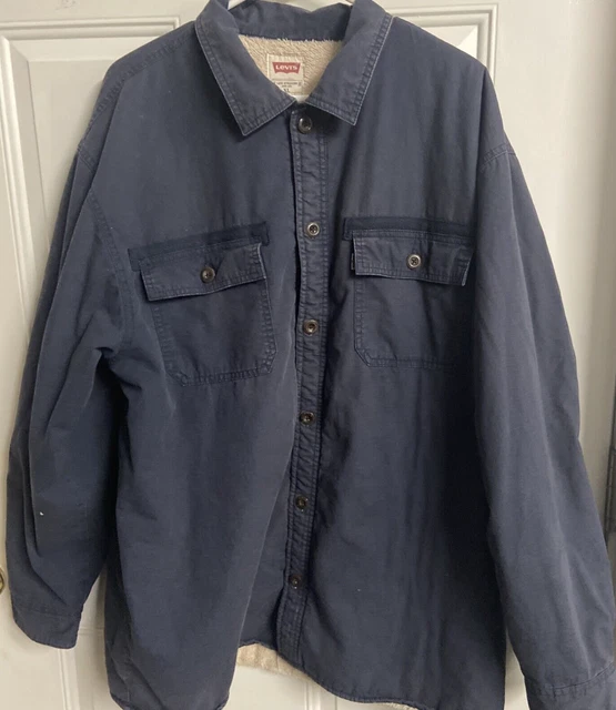 Levi’s 3LMLW108 Mens L Fatigue Utility Field Jacket Shacket Sherpa Fleece Lined
