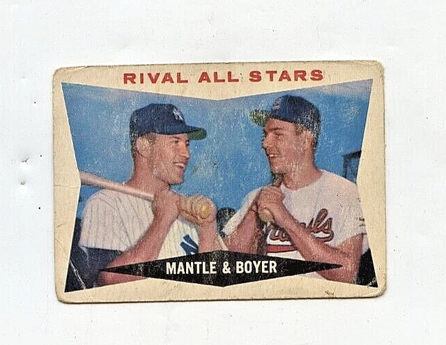 1960 Topps Baseball Rival All Stars Mickey Mantle #160 Lower Grade Yankees
