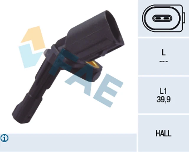Sensore FAE ABS numero ruota 78102 per VW Skoda Seat Audi 2 poli posteriore sinistro 5 6