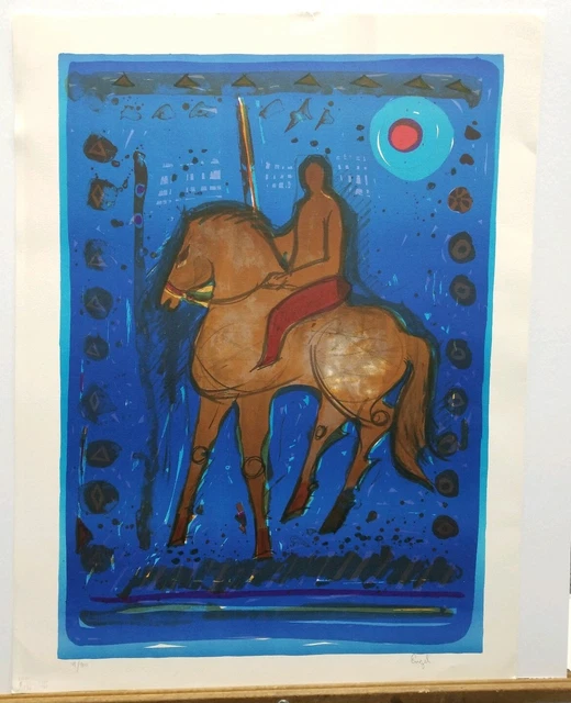 Nissan Engel Original S/N Lithograph 41/300 26"×20" Horseman Nissan Engel Original S/N Lithograph 41/300 26"×20" Horseman