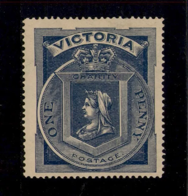 1897 Victoria Australia 1d Blue Diamond Jubilee & Hospital Charity Stamp MLH