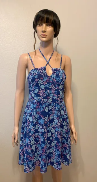 Japna Blue floral flirty Dress Size M