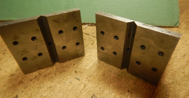 Lot R37 Older Machinist Angle Plates W/ V Grooves Jig Fixture Setup Tooling