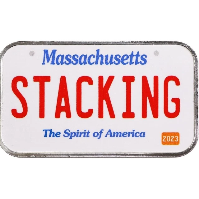 Ebay Live 6.17 - 1 oz Silver Bar Massachusetts License Plate