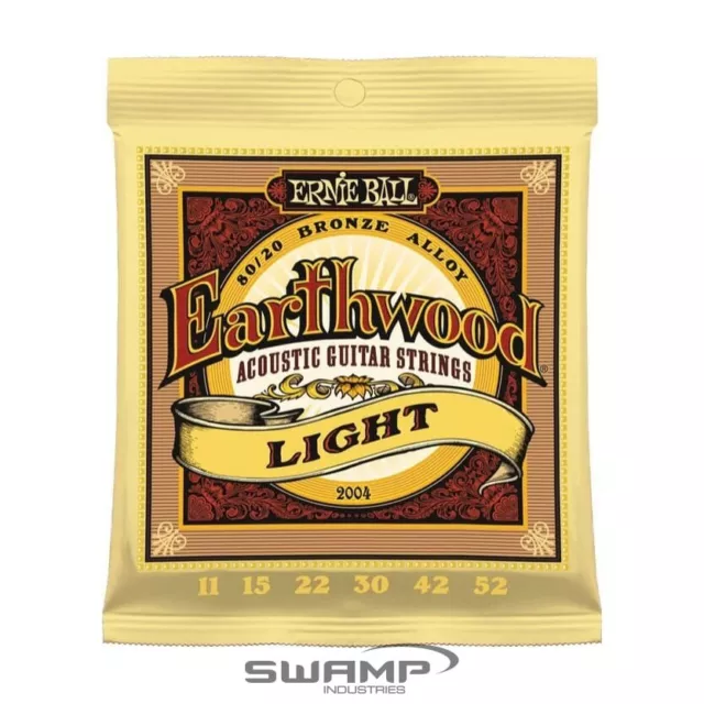 Ernie Ball 2004 Earthwood Light Acoustic Guitar Strings 80/20 Bronze - 11 - 52