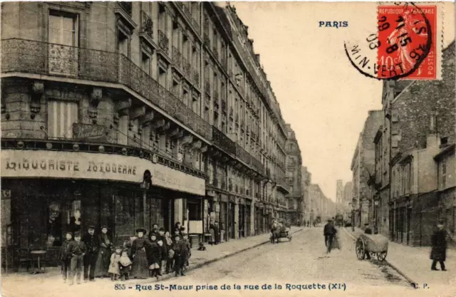 CPA PARIS (11th) Rue St-Maur. rue de la Roquette socket (538912)