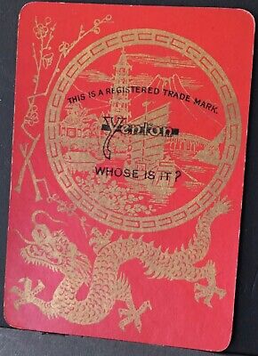 Playing Cards Single Card Old Antique Wide Lacquer DRAGON JUNK BOAT Advertising