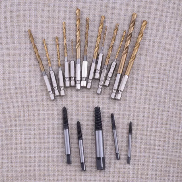 18Pcs Drill Bit Set Steel Handed Stud Remover Screw Extractor Kit Power Tool Hot