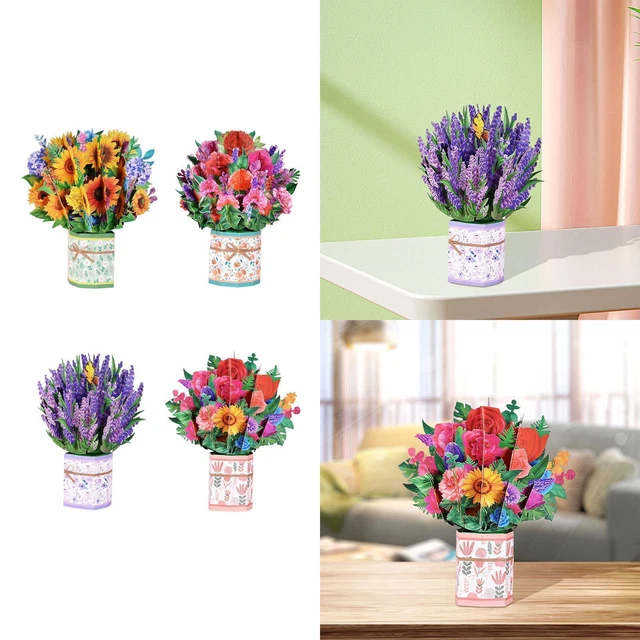 Lot De 24 Bouquets De Fleurs En Papier DIY – Kit Créatif Complet (24 Feuilles Floral, 24 Kraft, 12 Colle, 100 Plastique Vert, Ruban) Pour Fête Des Mères, Enseignants, Anniversaire, école
