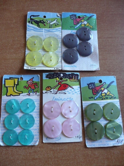 Lot De 6 Gros Boutons Vintage Jaunes Lumineux - Style Années 50, 2.7 Cm