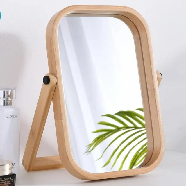 Wooden Framed Vanity Mirror 30cm Makeup Desk Dressing Table Beauty Bathroom Wood