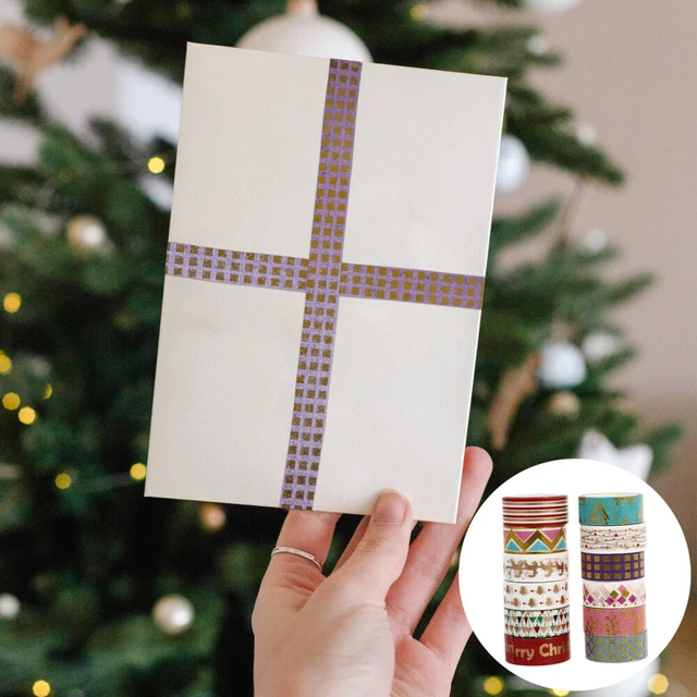 Cinta de Navidad para estudiante Árbol de Navidad Cinta de decoración Papel japonés 10 PIEZAS